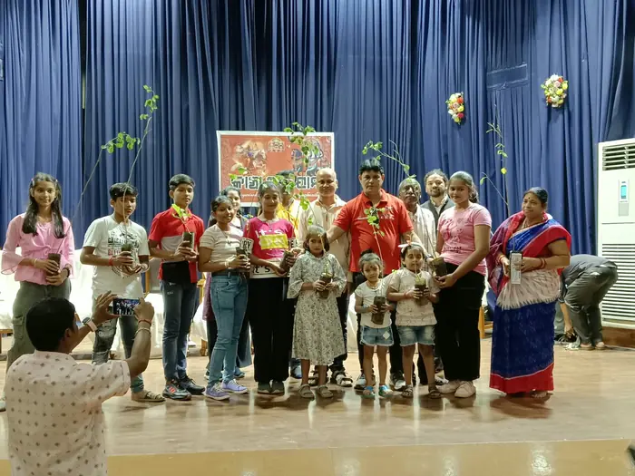 Sapling distribution to children and families at Adarsha Odisha's plantation event